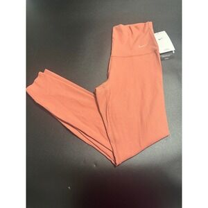 Nike NEW Zenvy Rib Gentle-Support High-Waisted 7/8 Leggings Pink Small MSRP $110